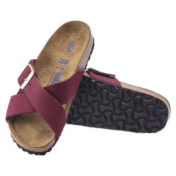 NEW BIRKENSTOCK women's siena soft footbed in maroon - Picture 1 of 4